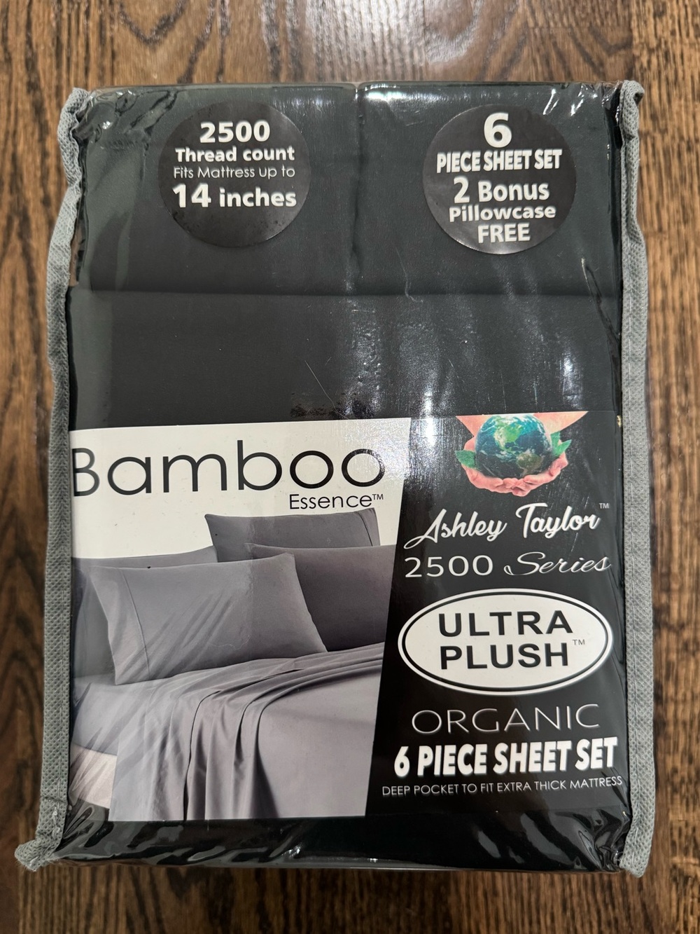 Ashley Taylor Bamboo Essence Ultra Plush 6-Piece Sheet Set - Black